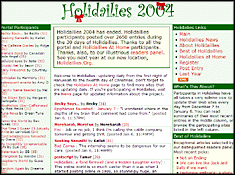 Holidailies 2004 Web site